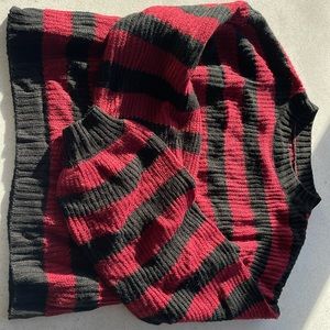 Red and black knitted crop sweater
